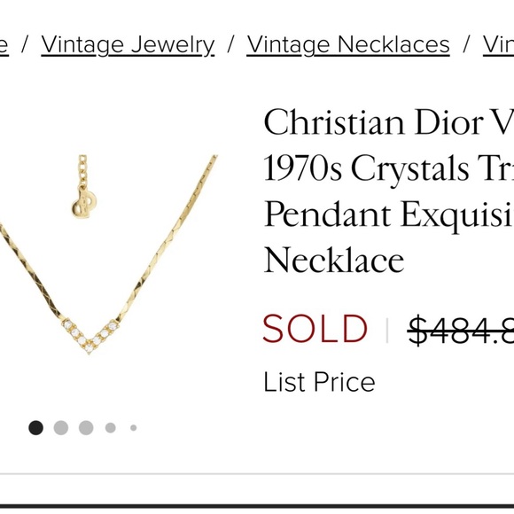 Christian Dior Vintage Gold tone V-shaped Swarovski crystals - Picture 13 of 16